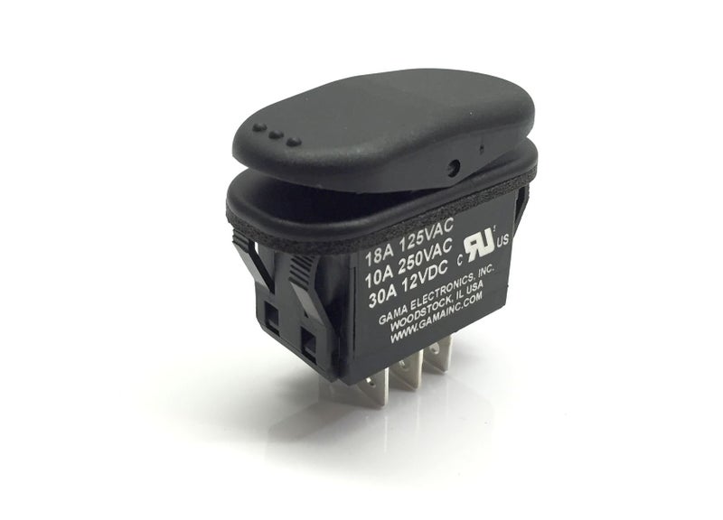 GAMA Electronics Waterproof 30 Amp Double Pole 3 Position Momentary On-Off-Momentary On Rocker Switch DPDT - Image 1